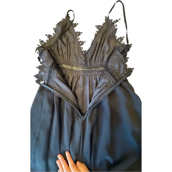 🖤 Seen on The Bachelor AU | Georgette Black Lace Wide-Leg Jumpsuit –Small - Picture 8 of 11